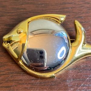 Liz Claiborne LCI vintage two tone (silver and gold) fish brooch